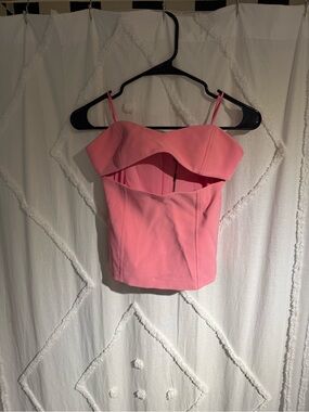 NWT Zara Pink Strapless Cut-Out Top
